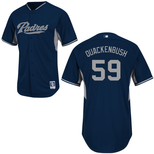 Kevin Quackenbush #59 MLB Jersey-San Diego Padres Men's Authentic 2014 Road Cool Base BP Baseball Jersey